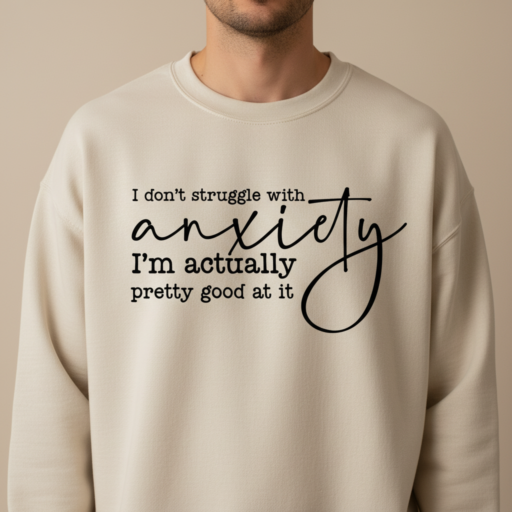 Anxiety Sweatshirt on Guy
