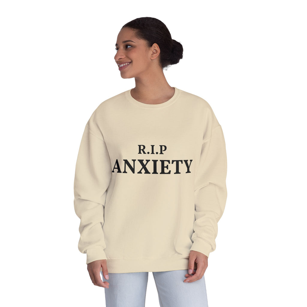 R.I.P. Anxiety Crewneck Sweatshirt - Minimal Mental Health Comfort Pullover