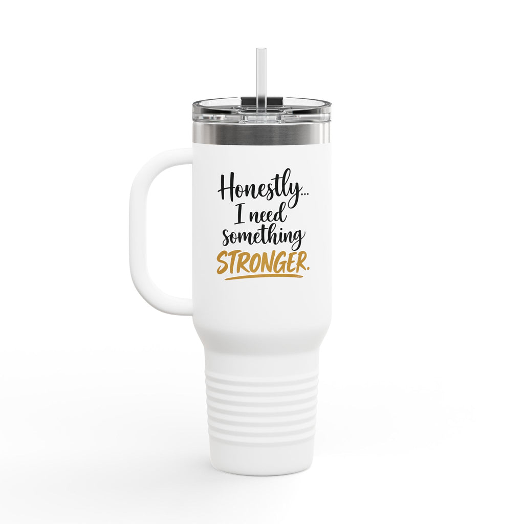 40oz Insulated Travel Mug - “I Bet You Think This Is Coffee” Funny Tumbler, Stainless Steel Thermal Cup with Handle & Straw
