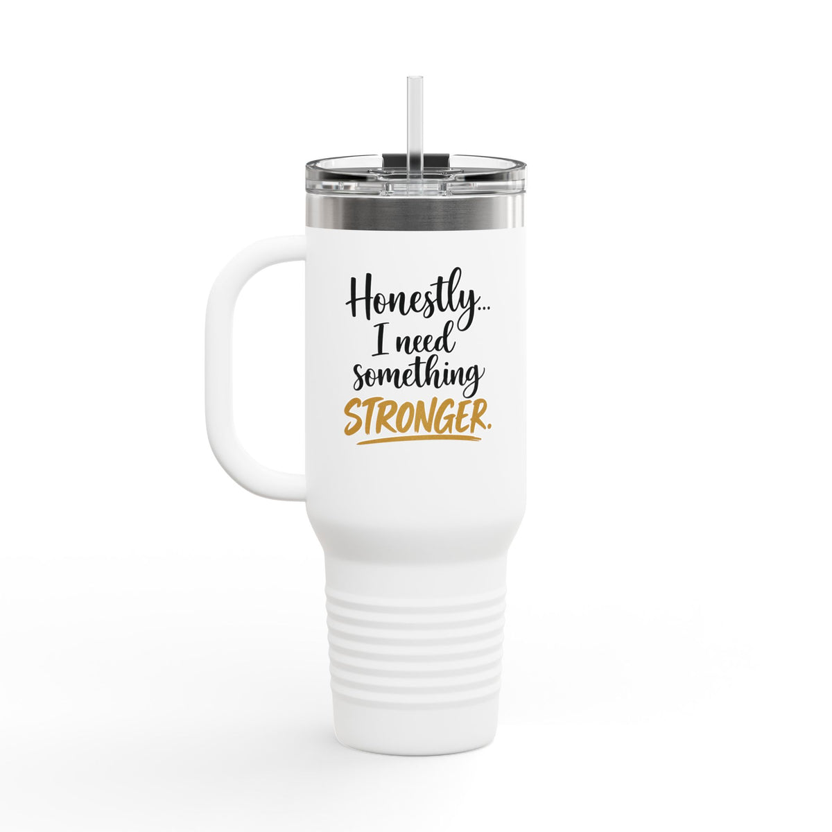 40oz Insulated Travel Mug - “I Bet You Think This Is Coffee” Funny Tumbler, Stainless Steel Thermal Cup with Handle & Straw