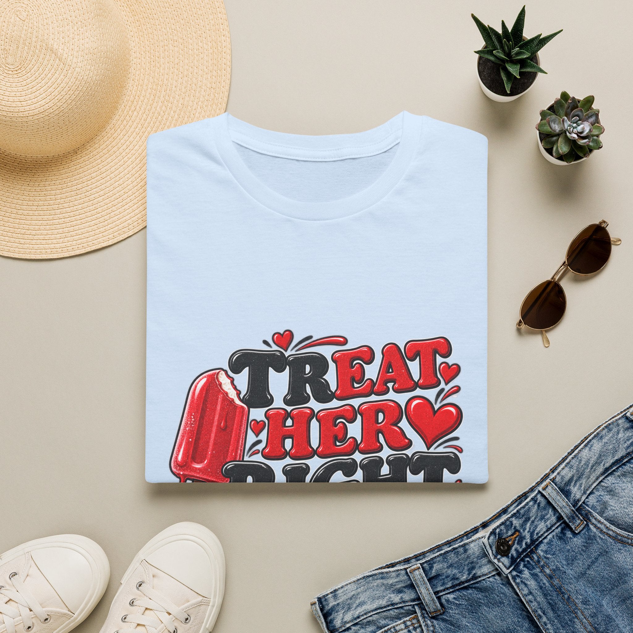 Treat Her Right T-Shirt — Retro Popsicle Valentine Graphic Tee