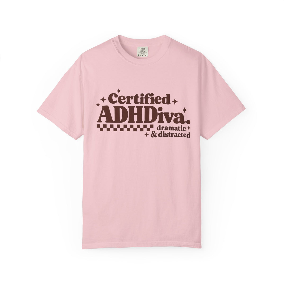 T-Shirt - "Certified ADHDiva: dramatic & distracted" Retro Graphic Tee