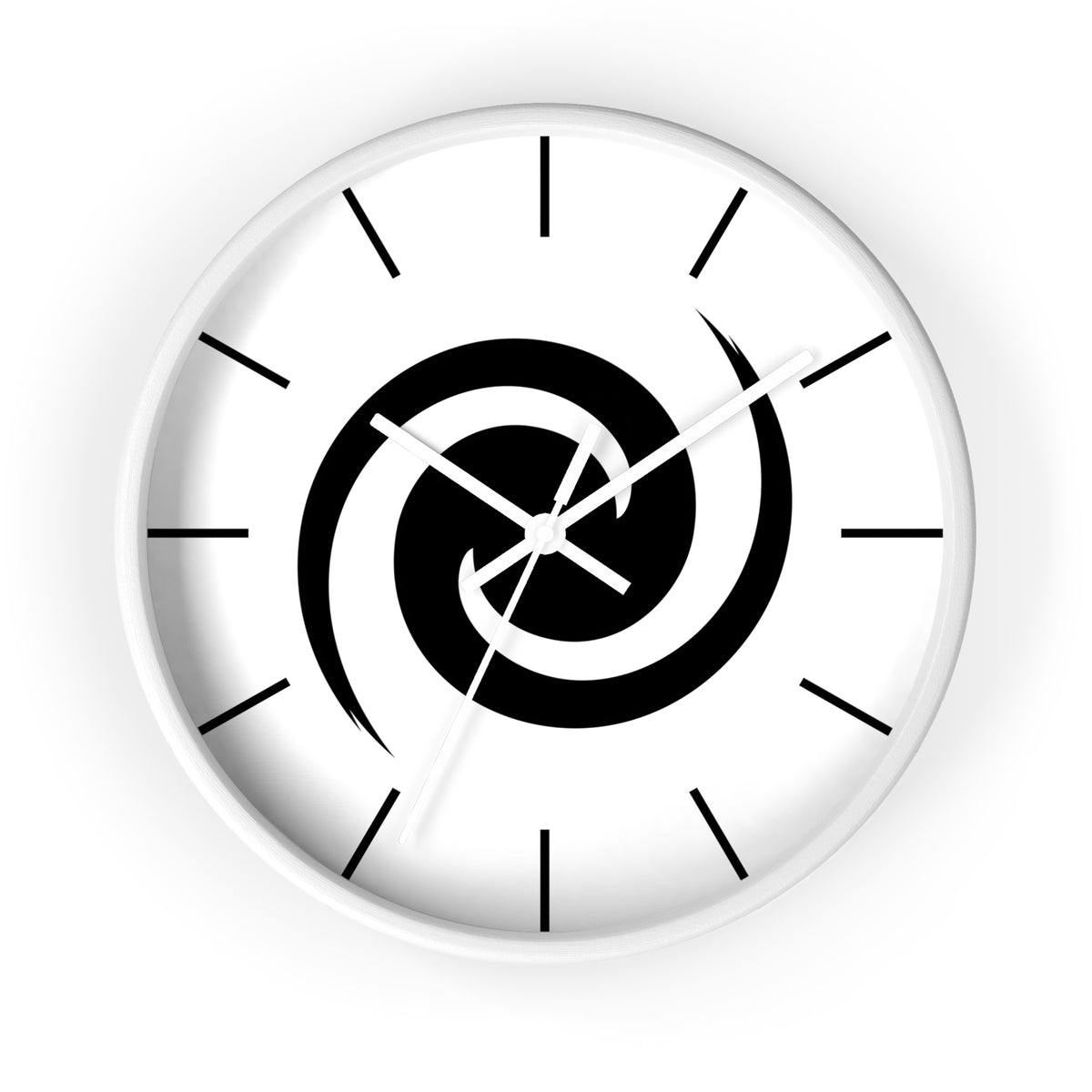 Personalized Minimalist Spiral Wall Clock - Modern Black Swirl Home Decor