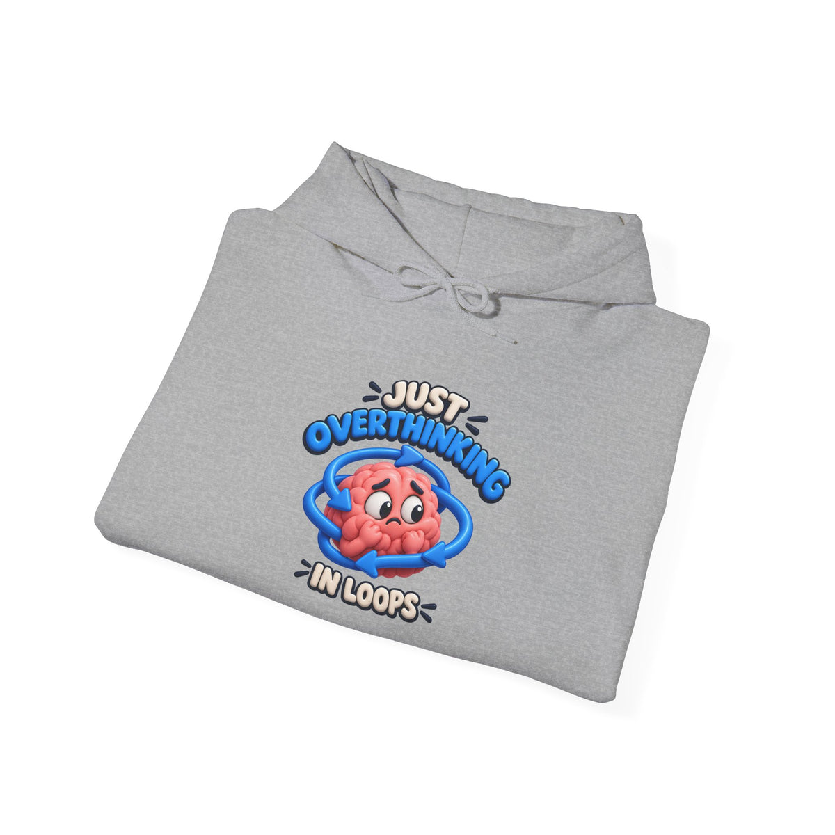 Overthinking Brain Hoodie - "Just Overthinking in Loops" Graphic Sweatshirt
