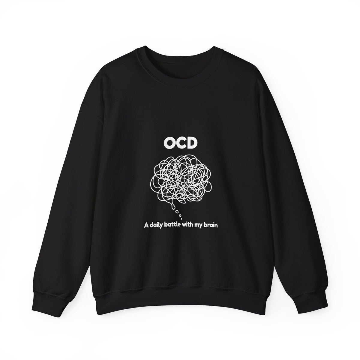 OCD Awareness Crewneck Sweatshirt - "A daily battle with my brain" Comfort Pullover