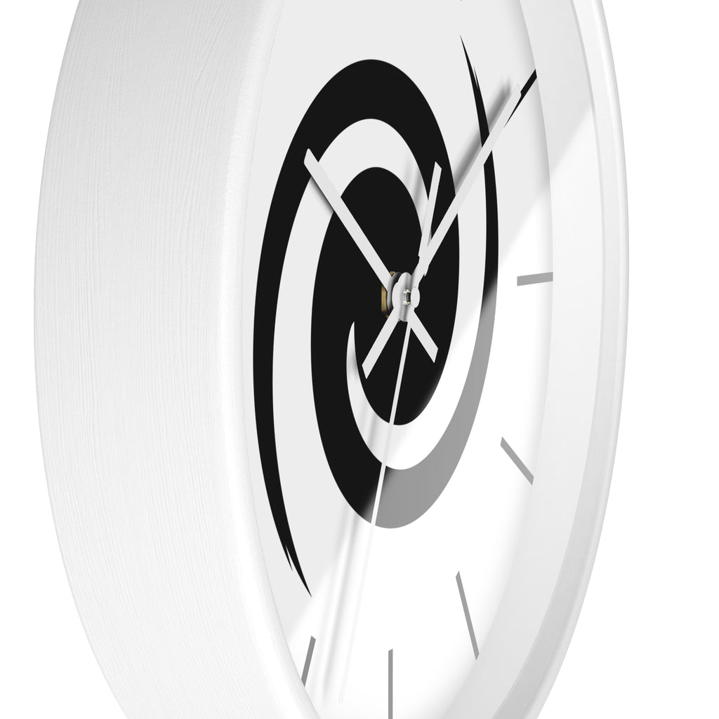 Personalized Minimalist Spiral Wall Clock - Modern Black Swirl Home Decor