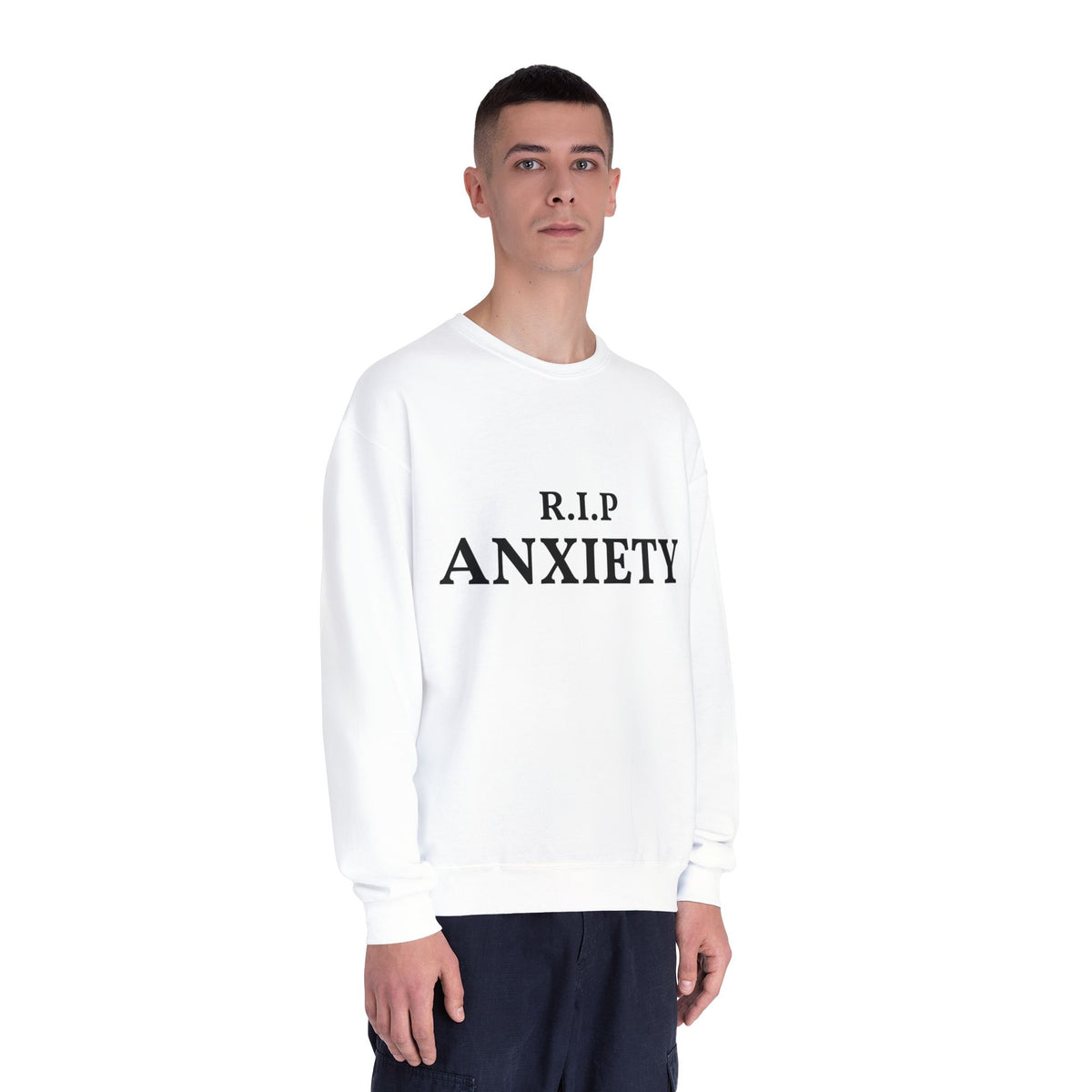 R.I.P. Anxiety Crewneck Sweatshirt - Minimal Mental Health Comfort Pullover