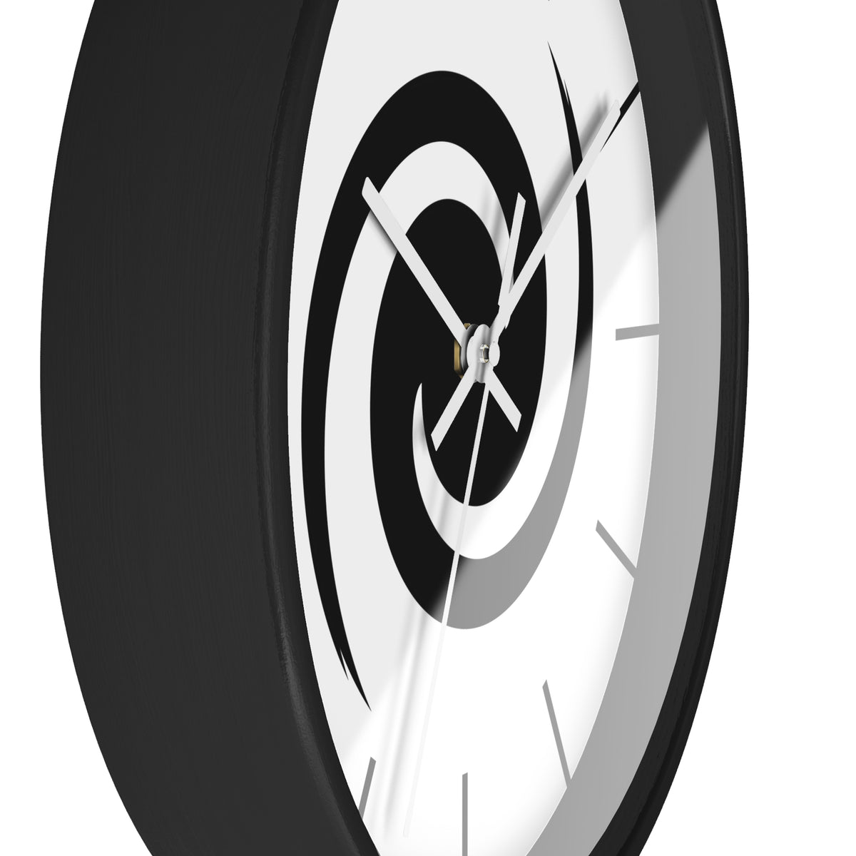 Personalized Minimalist Spiral Wall Clock - Modern Black Swirl Home Decor