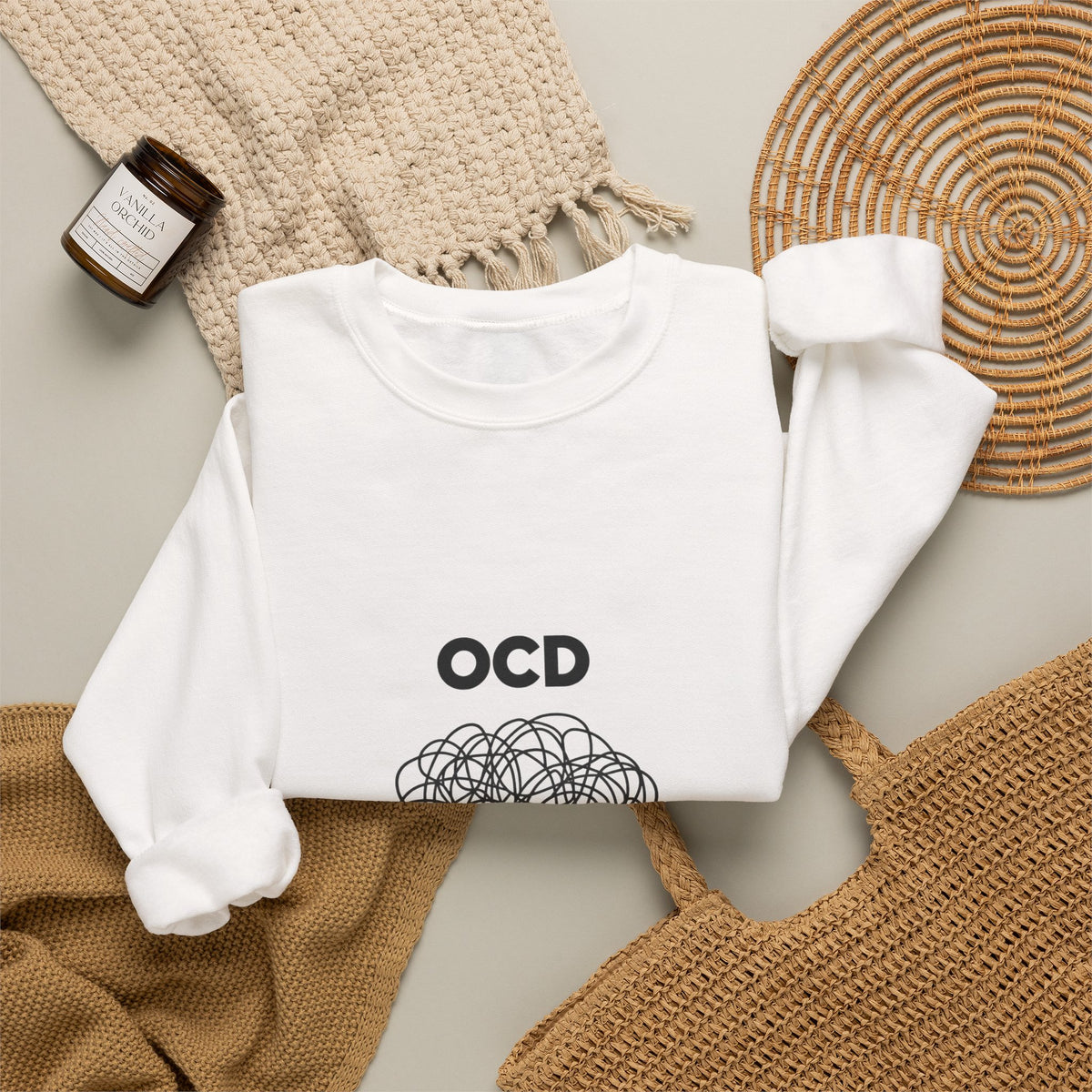 OCD Awareness Crewneck Sweatshirt - "A daily battle with my brain" Comfort Pullover