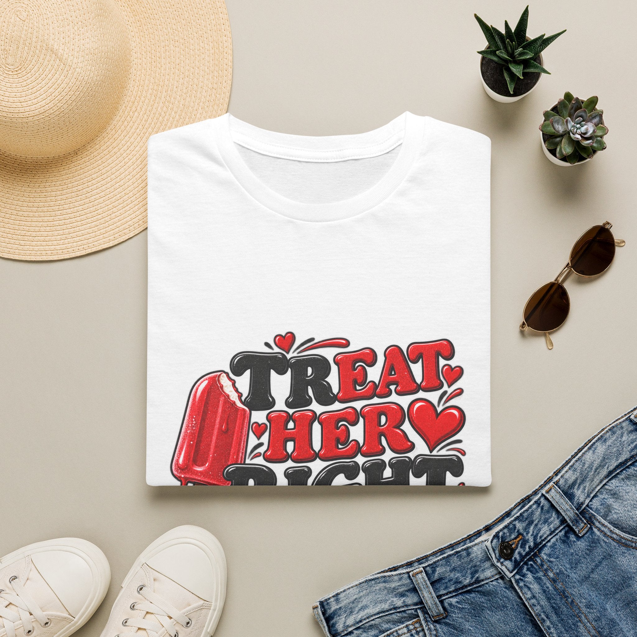 Treat Her Right T-Shirt — Retro Popsicle Valentine Graphic Tee