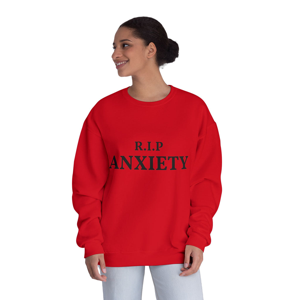 R.I.P. Anxiety Crewneck Sweatshirt - Minimal Mental Health Comfort Pullover