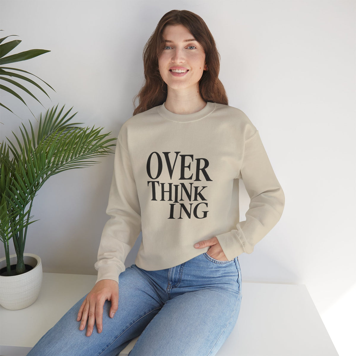 Overthinking Sweatshirt - Minimalist Anxiety Awareness Crewneck