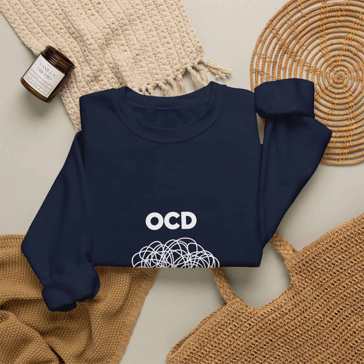 OCD Awareness Crewneck Sweatshirt - "A daily battle with my brain" Comfort Pullover