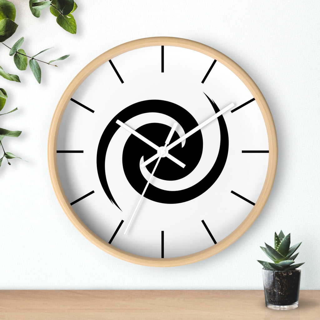 Personalized Minimalist Spiral Wall Clock - Modern Black Swirl Home Decor