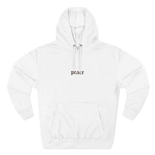 Peace Minimalist Hoodie - Small Gothic Text Chest Print