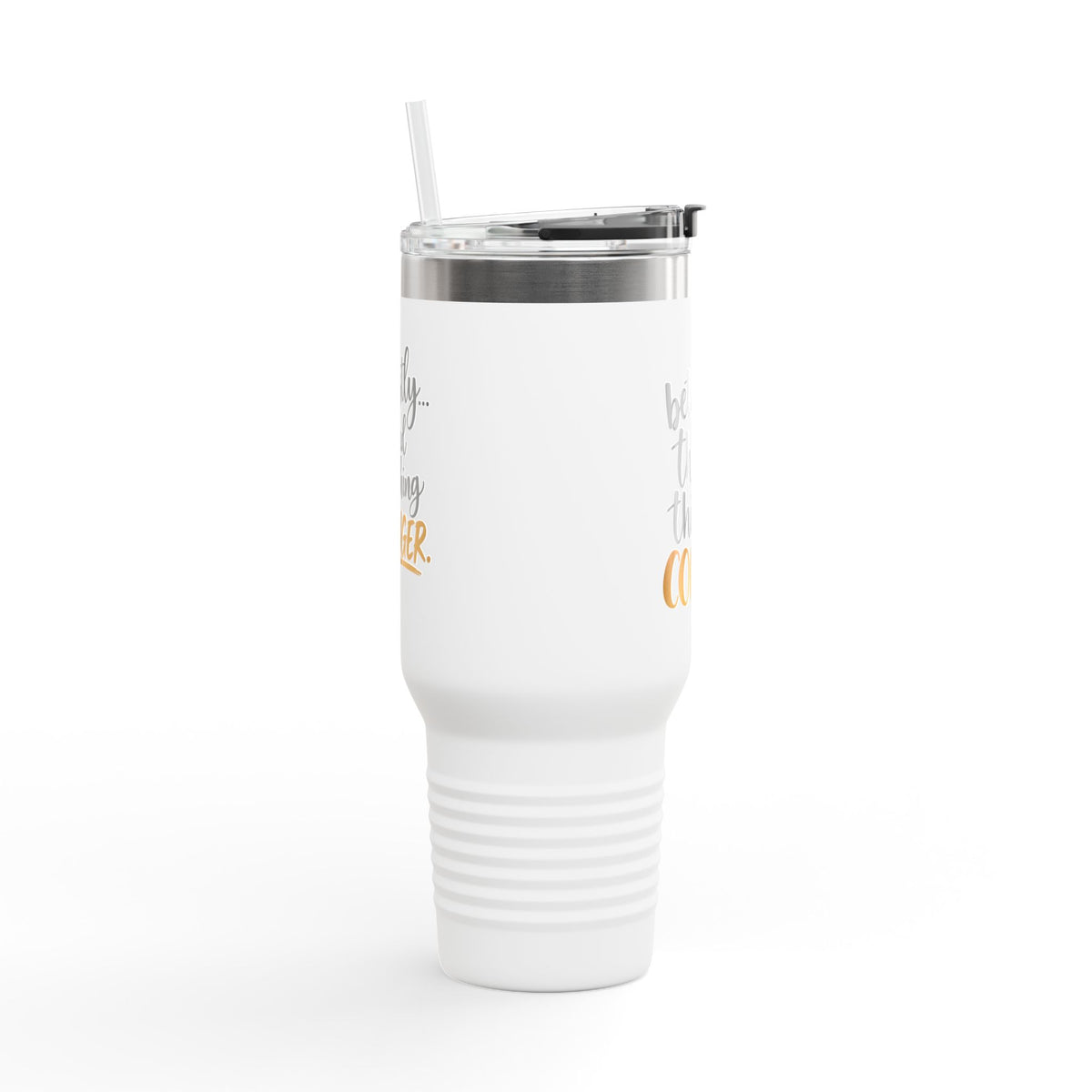 40oz Insulated Travel Mug - “I Bet You Think This Is Coffee” Funny Tumbler, Stainless Steel Thermal Cup with Handle & Straw