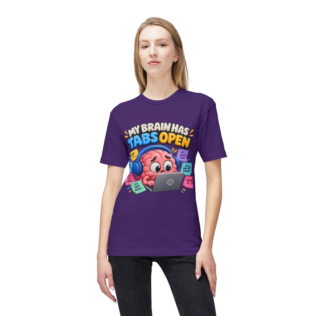 My Brain Has Tabs Open T-Shirt - Funny Multitasking Brain Laptop Tee