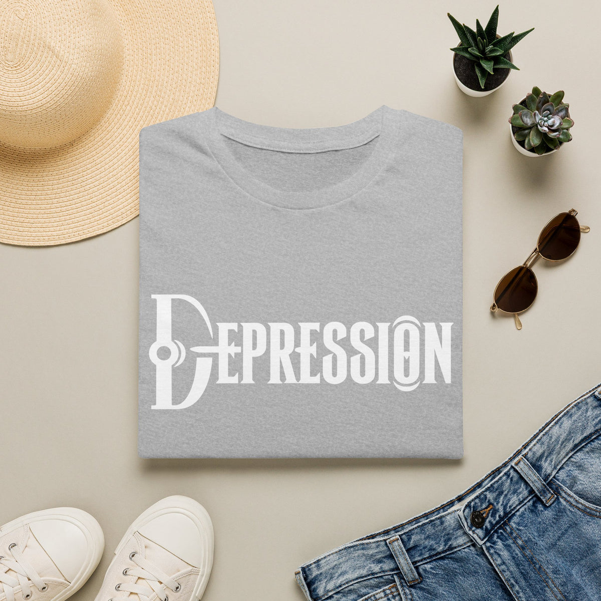 Depression Awareness T-Shirt - Stylized Keyhole Typography