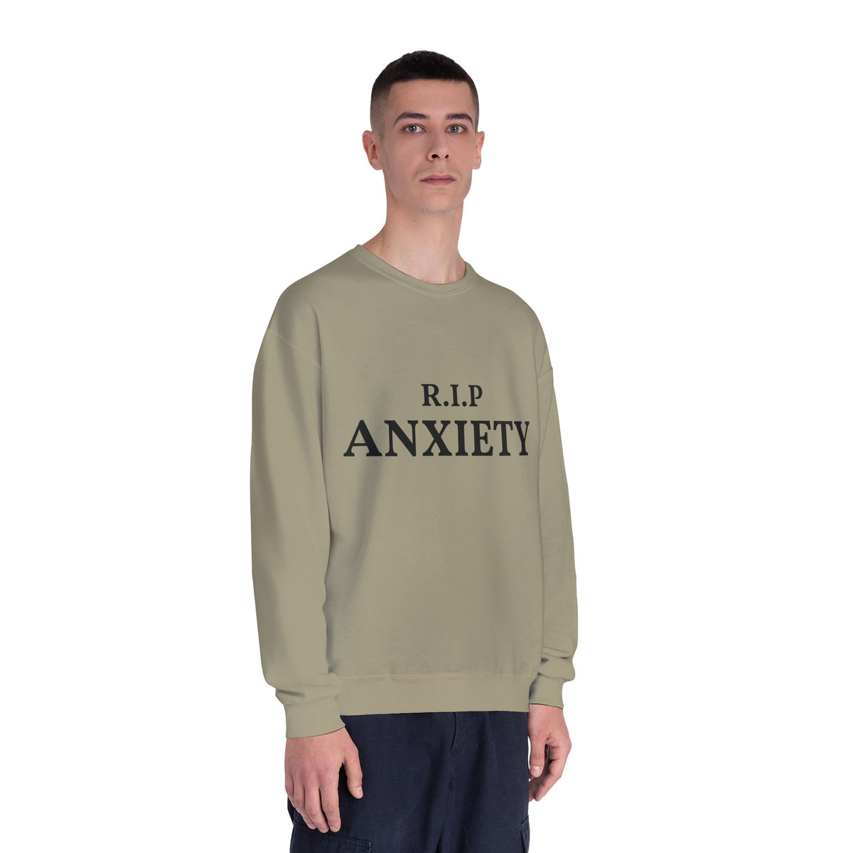 R.I.P. Anxiety Crewneck Sweatshirt - Minimal Mental Health Comfort Pullover