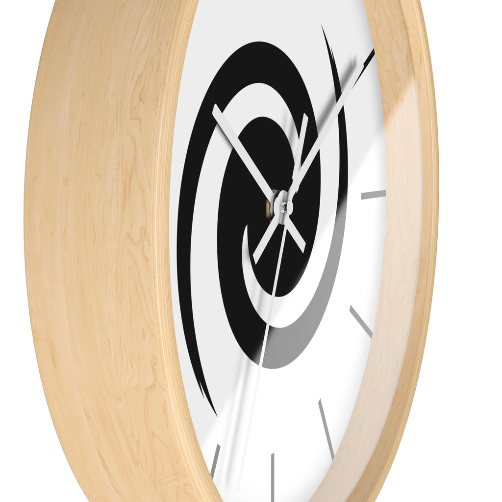 Personalized Minimalist Spiral Wall Clock - Modern Black Swirl Home Decor