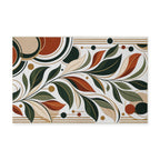 Personlanized Boho Floral Washable Rug - Mid-Century Leaf Pattern Area Rug