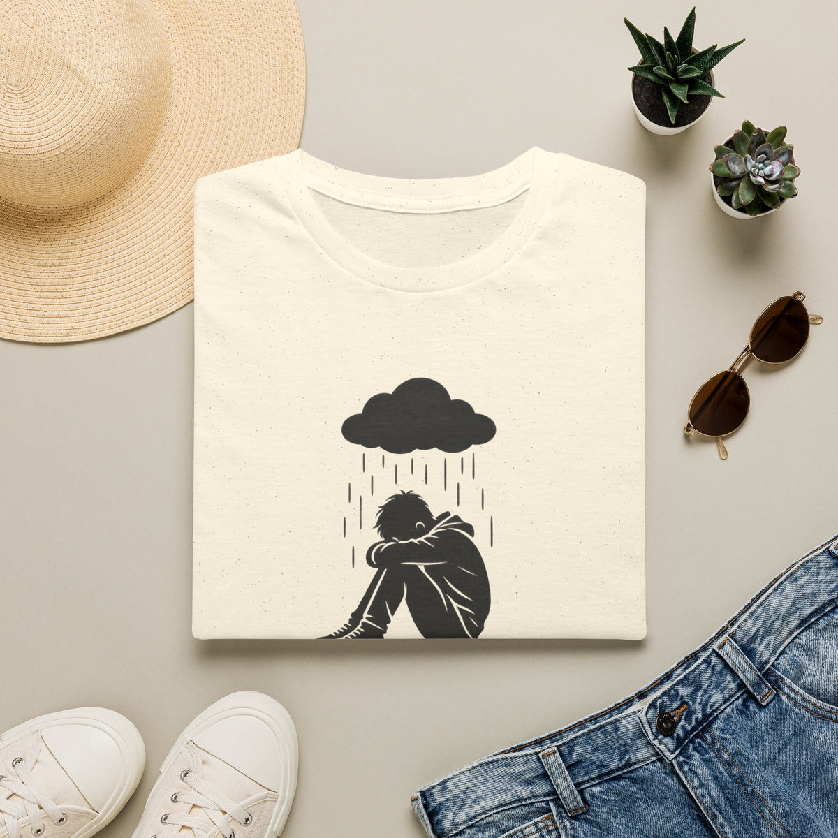 Depression Awareness T-Shirt - Rain Cloud Mental Health Tee