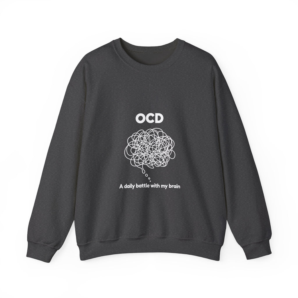 OCD Awareness Crewneck Sweatshirt - "A daily battle with my brain" Comfort Pullover