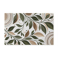 Washable Rug - Neutral Olive Green Leaf Pattern Indoor Doormat