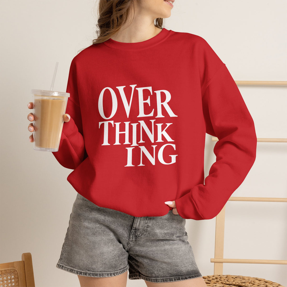 Overthinking Sweatshirt - Minimalist Anxiety Awareness Crewneck