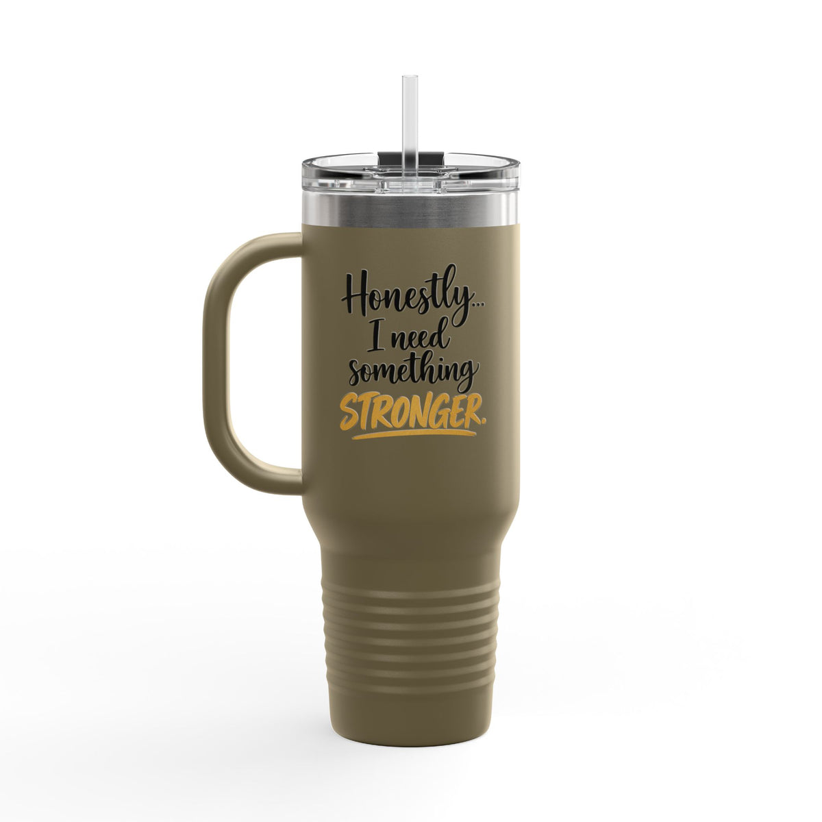 40oz Insulated Travel Mug - “I Bet You Think This Is Coffee” Funny Tumbler, Stainless Steel Thermal Cup with Handle & Straw