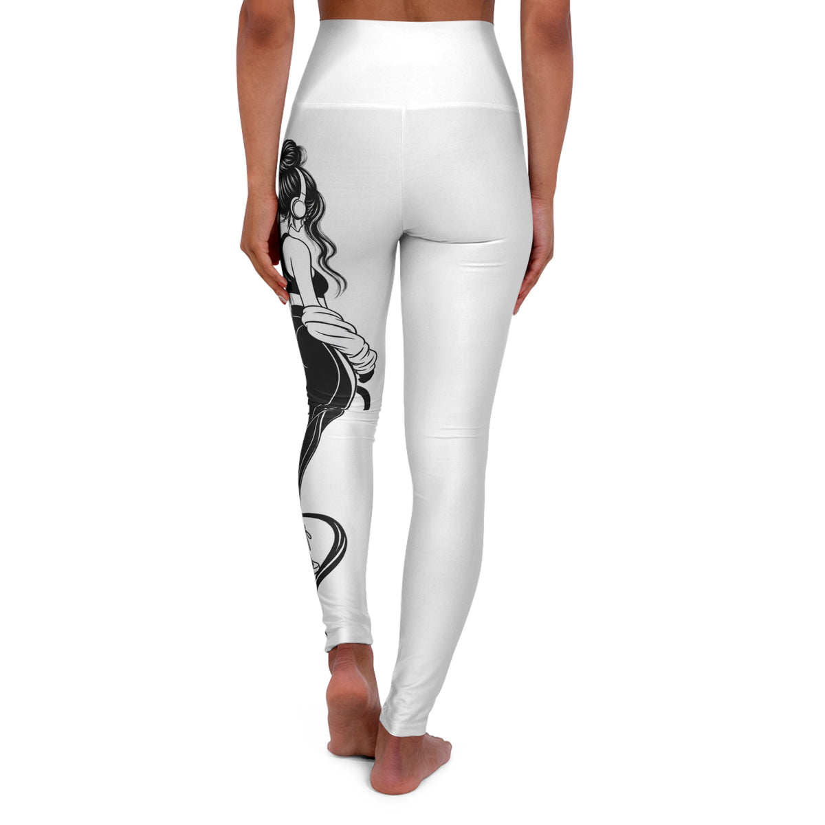High-Waisted Yoga Leggings - 'Keep Going' Motivational Script