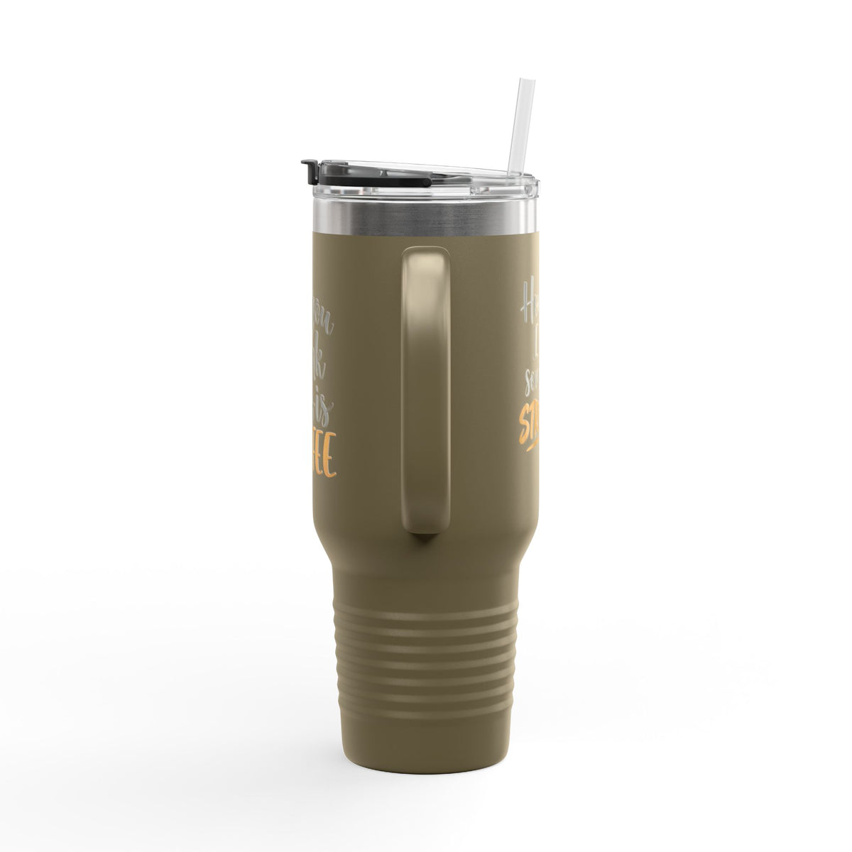 40oz Insulated Travel Mug - “I Bet You Think This Is Coffee” Funny Tumbler, Stainless Steel Thermal Cup with Handle & Straw