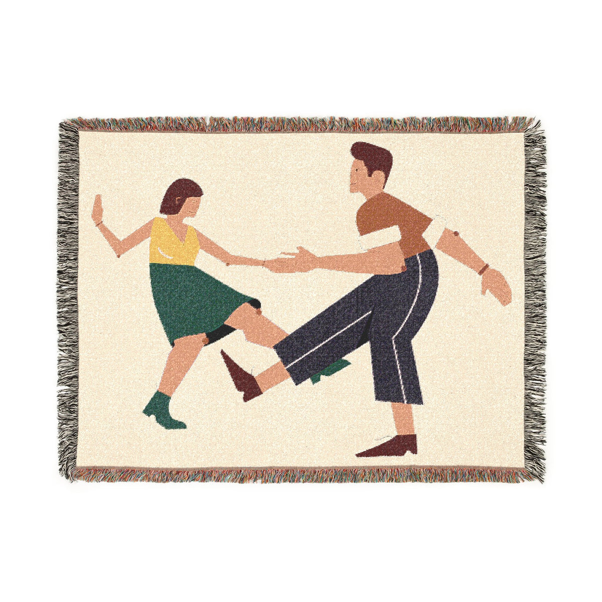 Woven Blanket - Retro Swing Dance Couple Throw Blanket