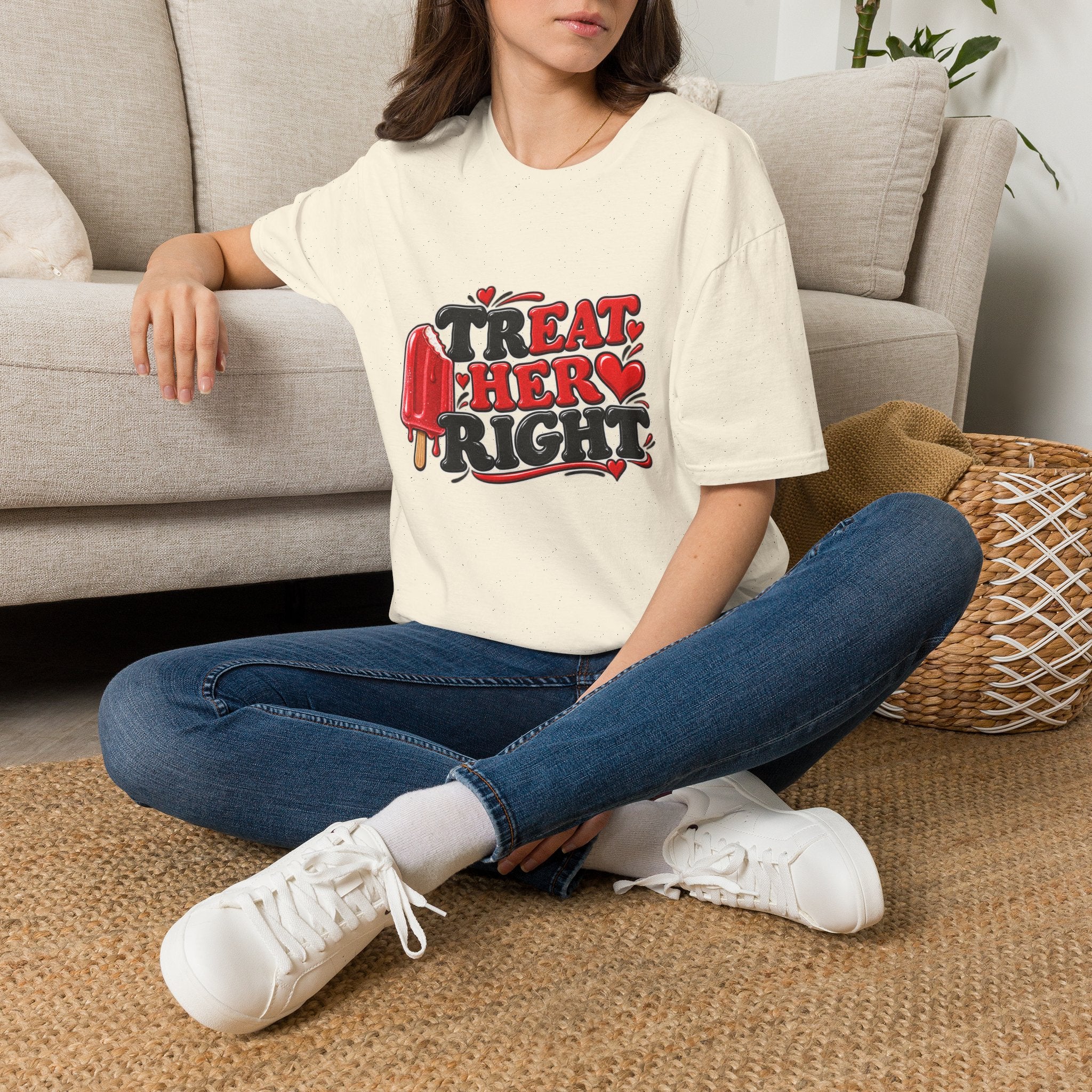 Treat Her Right T-Shirt — Retro Popsicle Valentine Graphic Tee