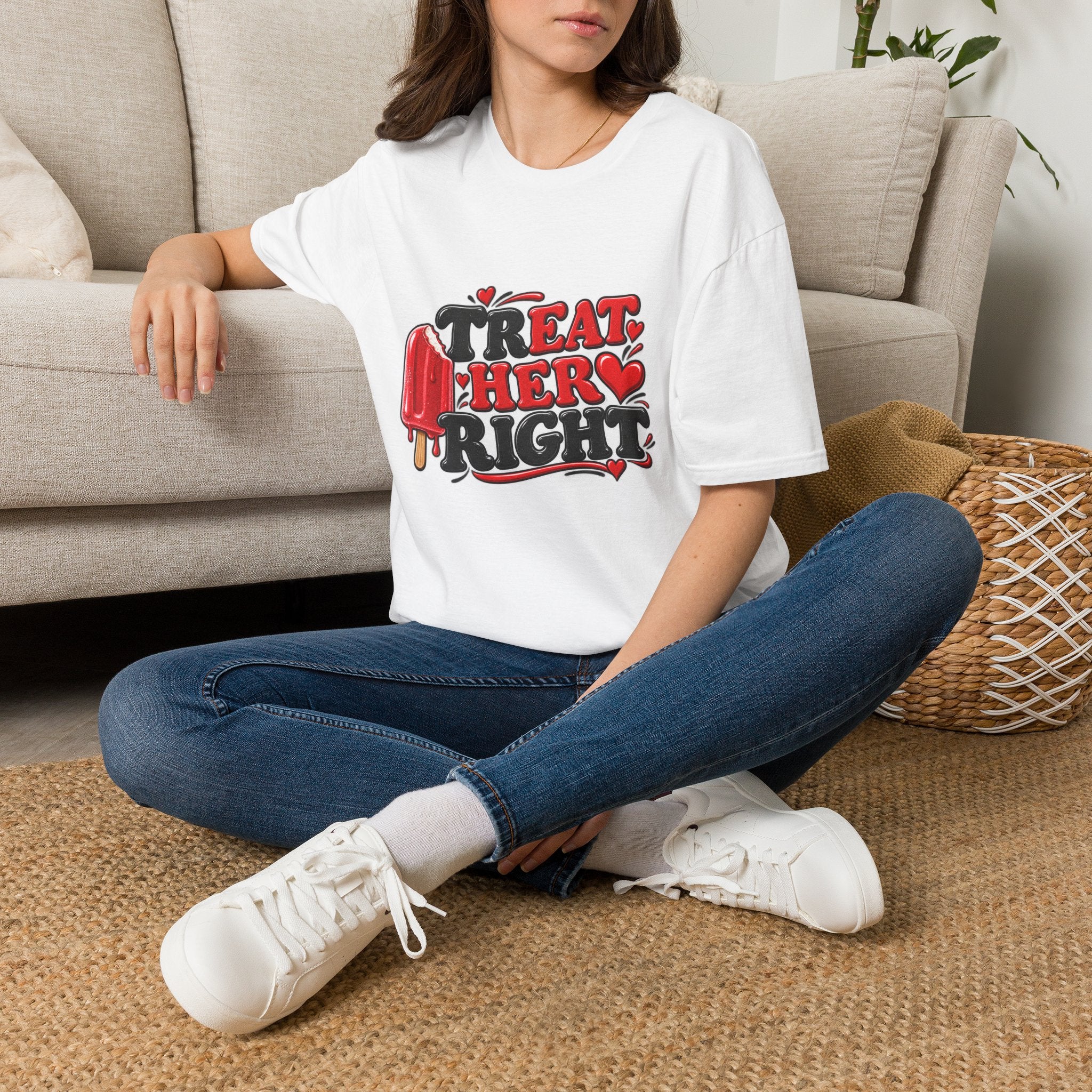 Treat Her Right T-Shirt — Retro Popsicle Valentine Graphic Tee