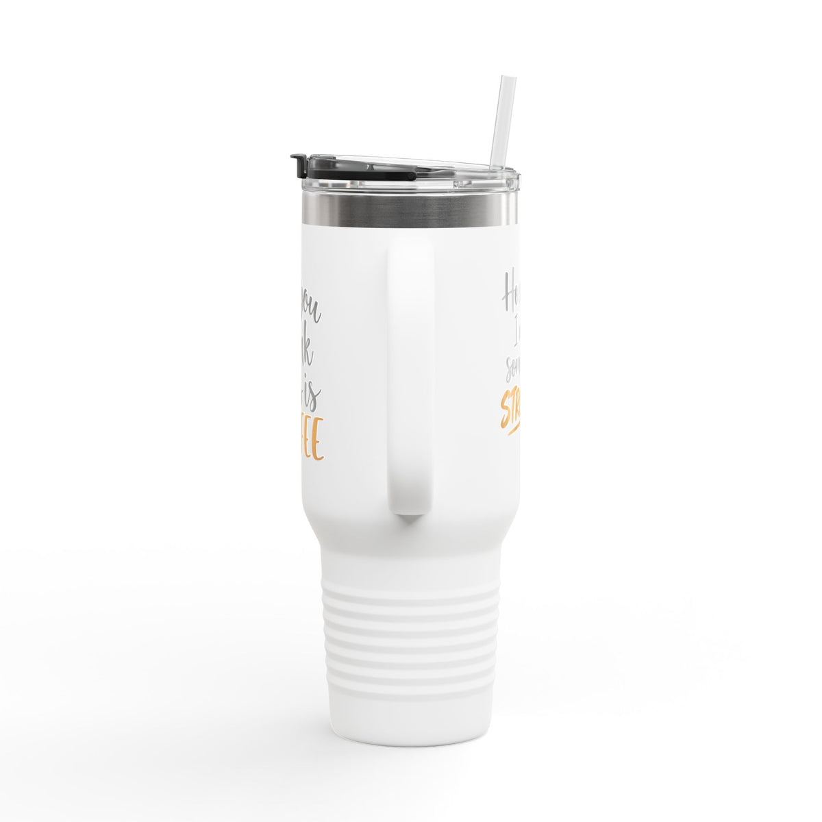40oz Insulated Travel Mug - “I Bet You Think This Is Coffee” Funny Tumbler, Stainless Steel Thermal Cup with Handle & Straw