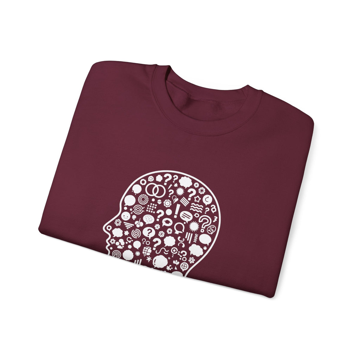 Crewneck Sweatshirt - "Too Many Thoughts, Not Much to Say" Graphic