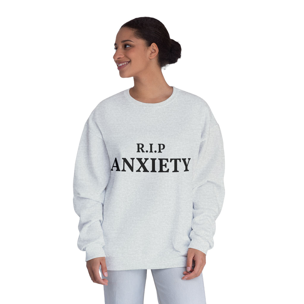 R.I.P. Anxiety Crewneck Sweatshirt - Minimal Mental Health Comfort Pullover
