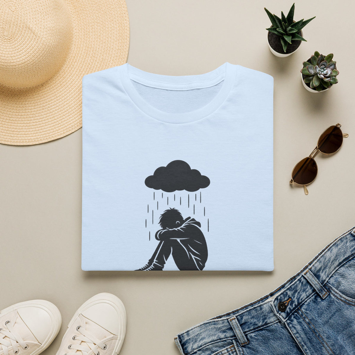 Depression Awareness T-Shirt - Rain Cloud Mental Health Tee