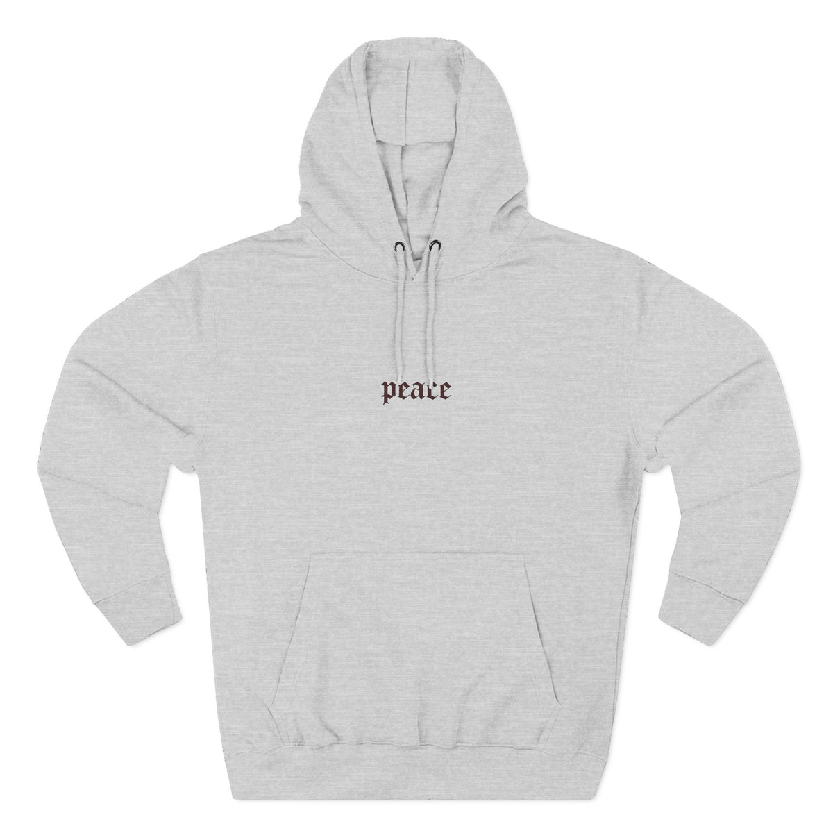 Peace Minimalist Hoodie - Small Gothic Text Chest Print