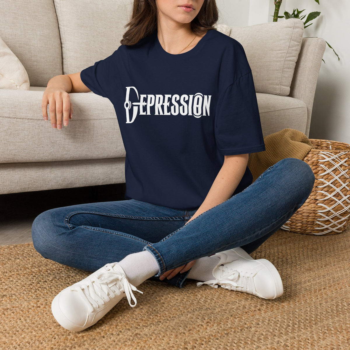 Depression Awareness T-Shirt - Stylized Keyhole Typography