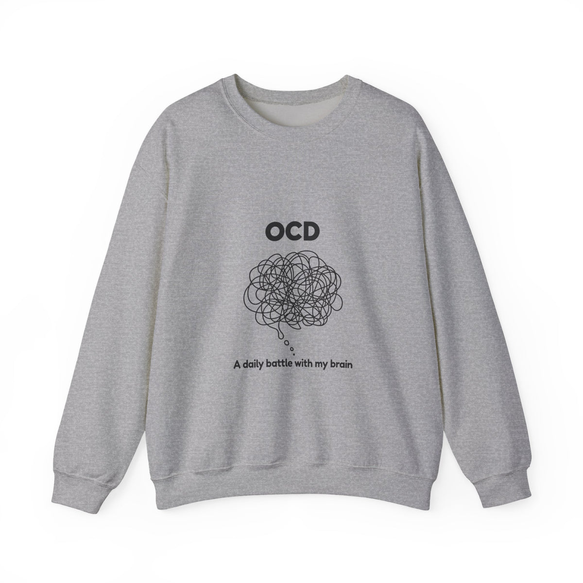 OCD Awareness Crewneck Sweatshirt - "A daily battle with my brain" Comfort Pullover