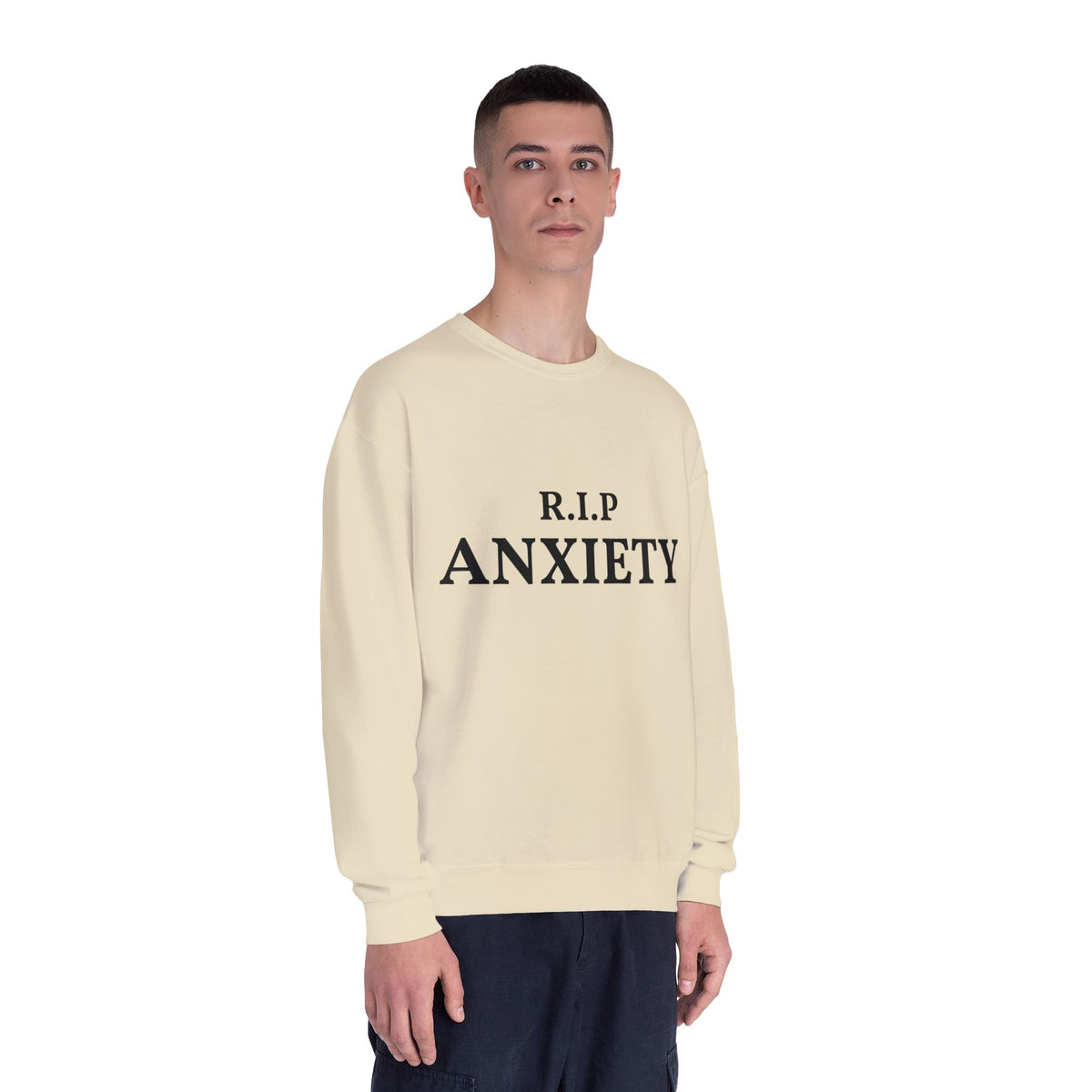 R.I.P. Anxiety Crewneck Sweatshirt - Minimal Mental Health Comfort Pullover