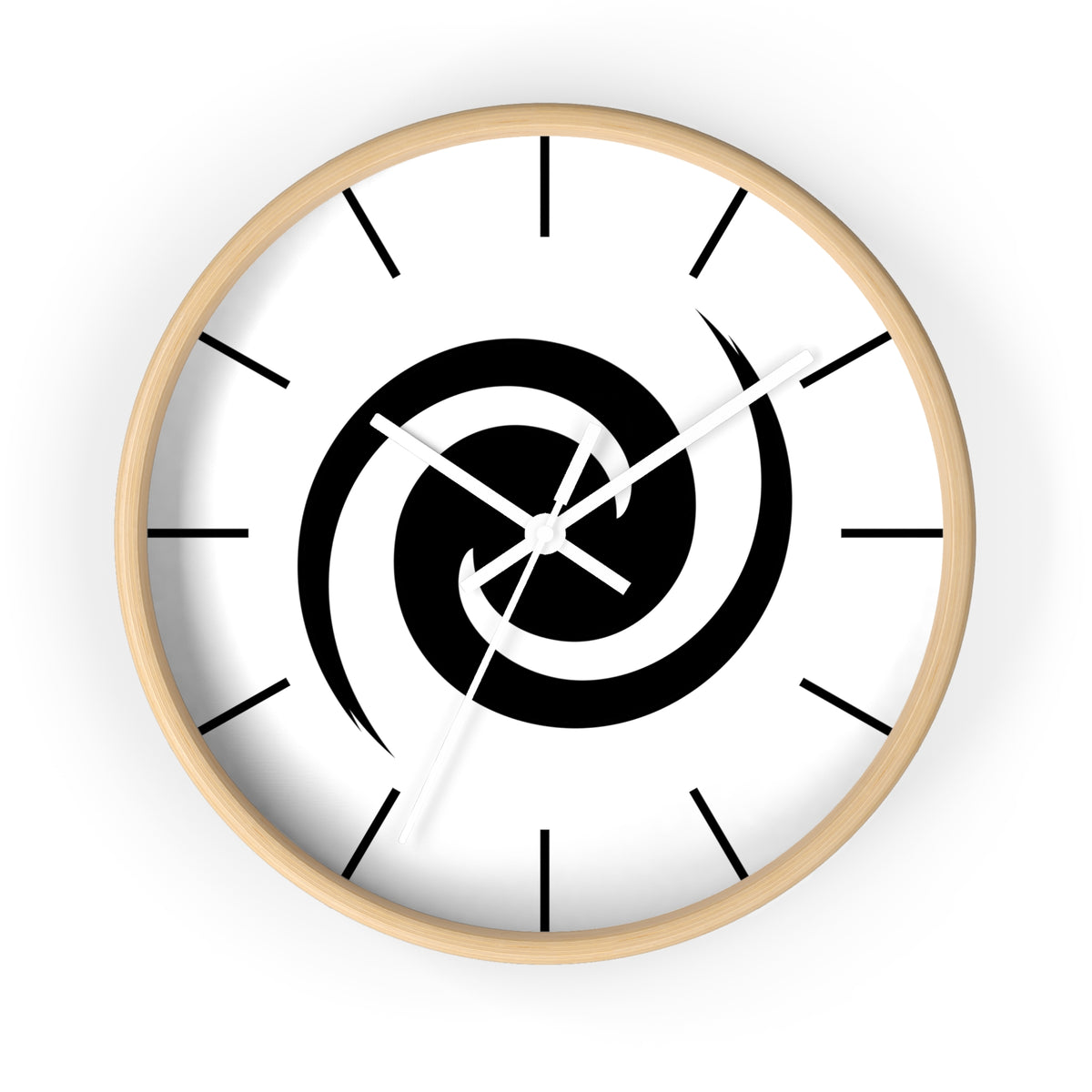 Personalized Minimalist Spiral Wall Clock - Modern Black Swirl Home Decor