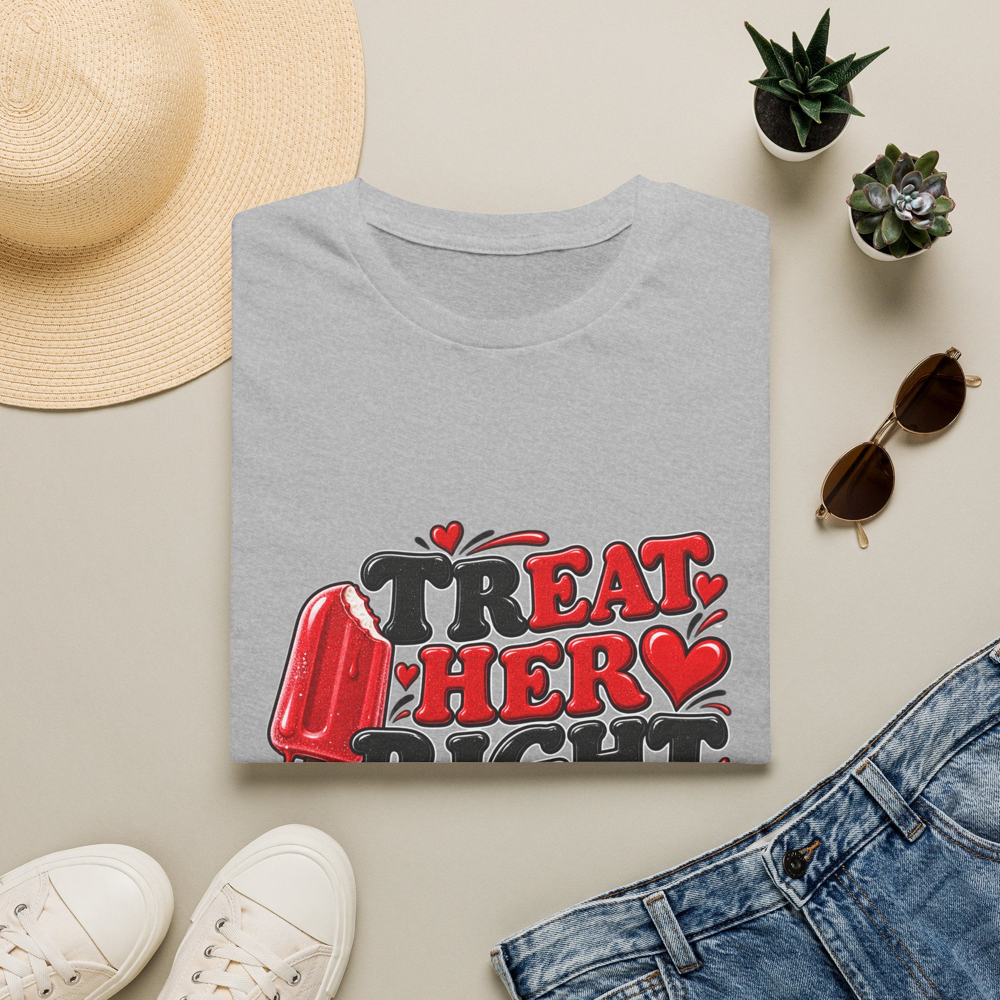 Treat Her Right T-Shirt — Retro Popsicle Valentine Graphic Tee