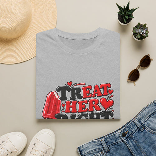 Treat Her Right T-Shirt — Retro Popsicle Valentine Graphic Tee