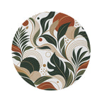Personalized Boho Botanical Round Rug - Earth Tones Floral Accent Mat