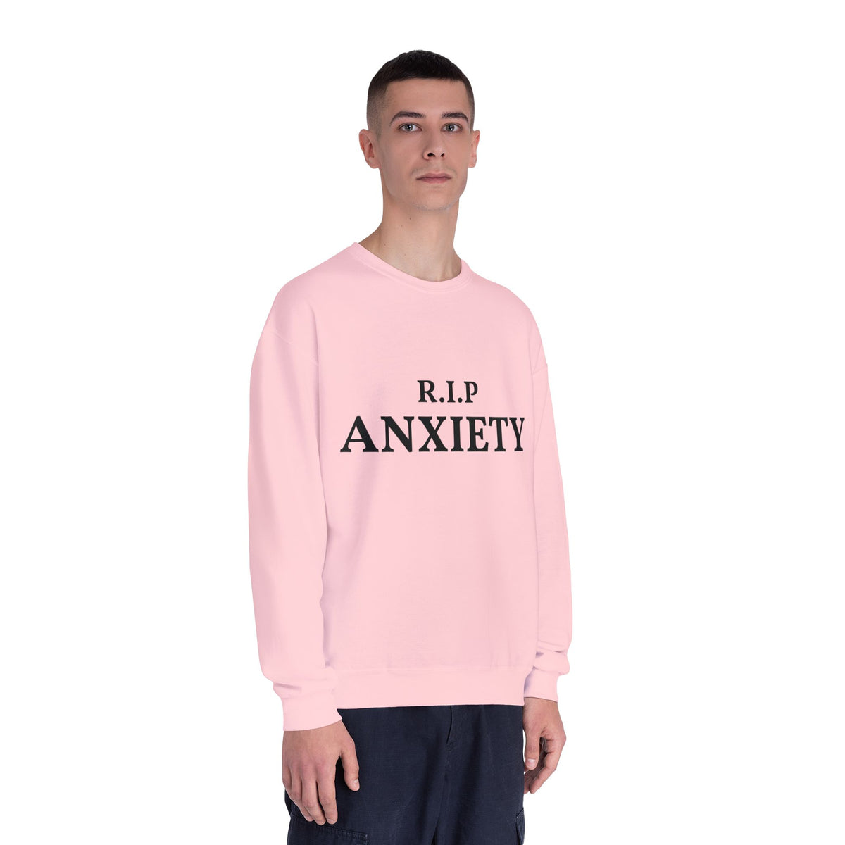 R.I.P. Anxiety Crewneck Sweatshirt - Minimal Mental Health Comfort Pullover