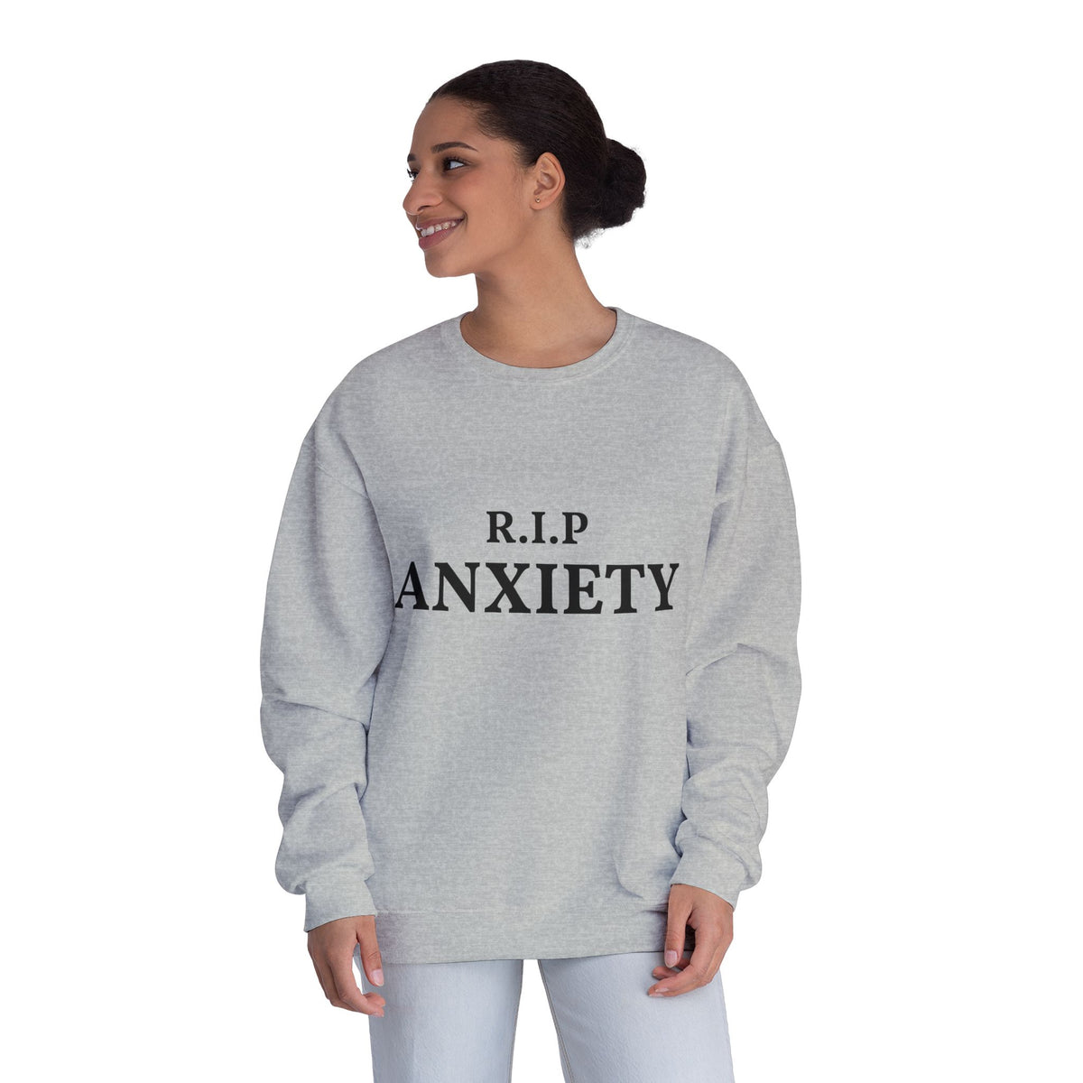 R.I.P. Anxiety Crewneck Sweatshirt - Minimal Mental Health Comfort Pullover