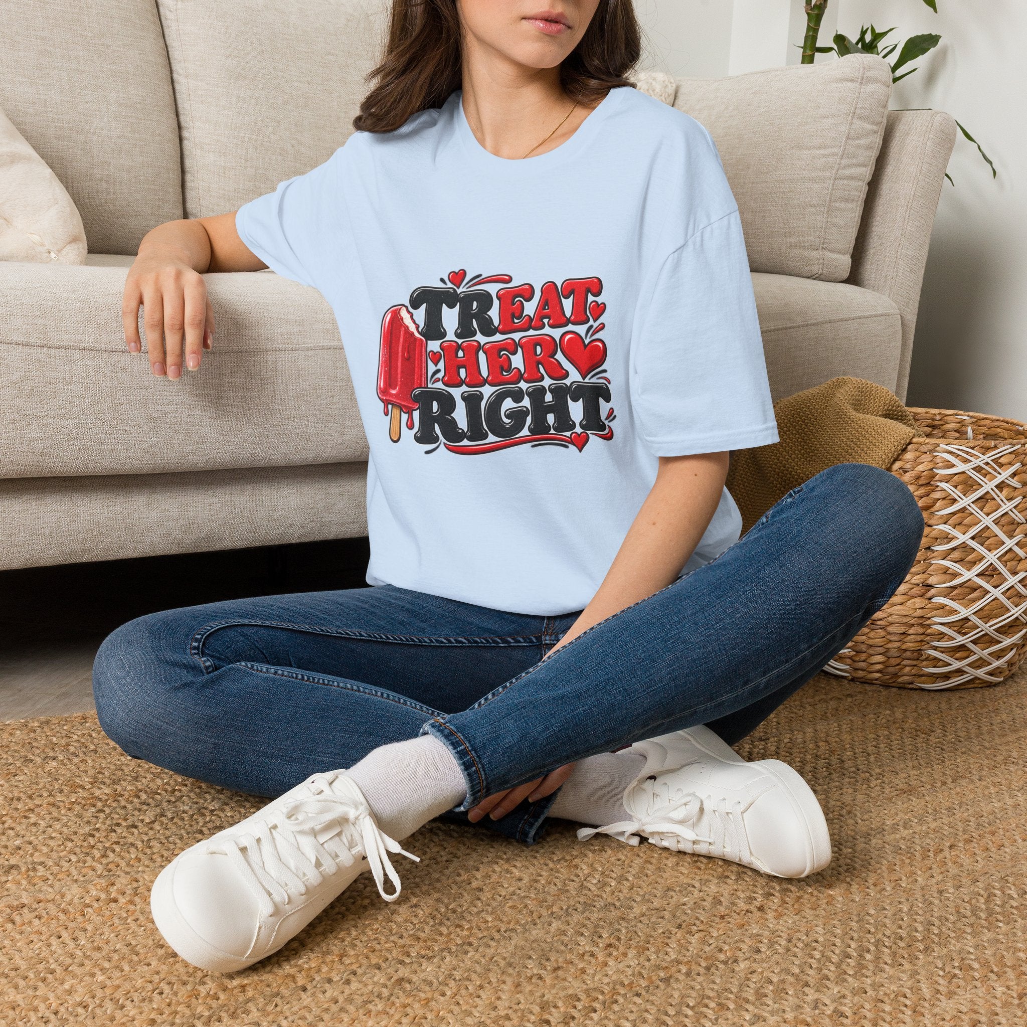 Treat Her Right T-Shirt — Retro Popsicle Valentine Graphic Tee